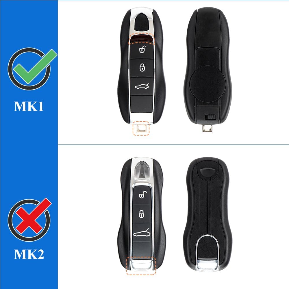 AeroBon 3-Piece Painted Key Cover Key Fob Shell Compatible with Porsche Key Shell Replacement (MK1, Shark Blue)