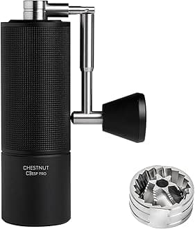 Manual Coffee Grinder Chestnut C3 ESP Pro Capacity 25g with CNC Stainless Steel Conical Burr, Internal Adjustable Setting, Double Bearing Positioning for Travel, Camping - Black