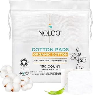 NOLEO Cotton Rounds & Pads (150 Count (Pack of 1), Large & Pressed)