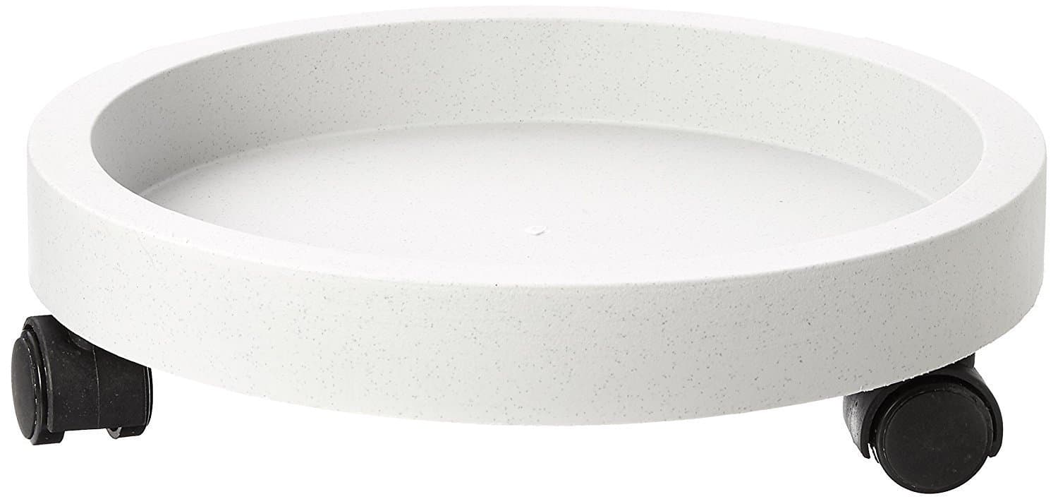 Rocky Mountain Goods Planter Caddy - 4 extra strength wheels for easy plant moving - Tip proof - Outdoor / Indoor - White color planter dolly doesn't overheat plants - Wall rim to secure planter (15")