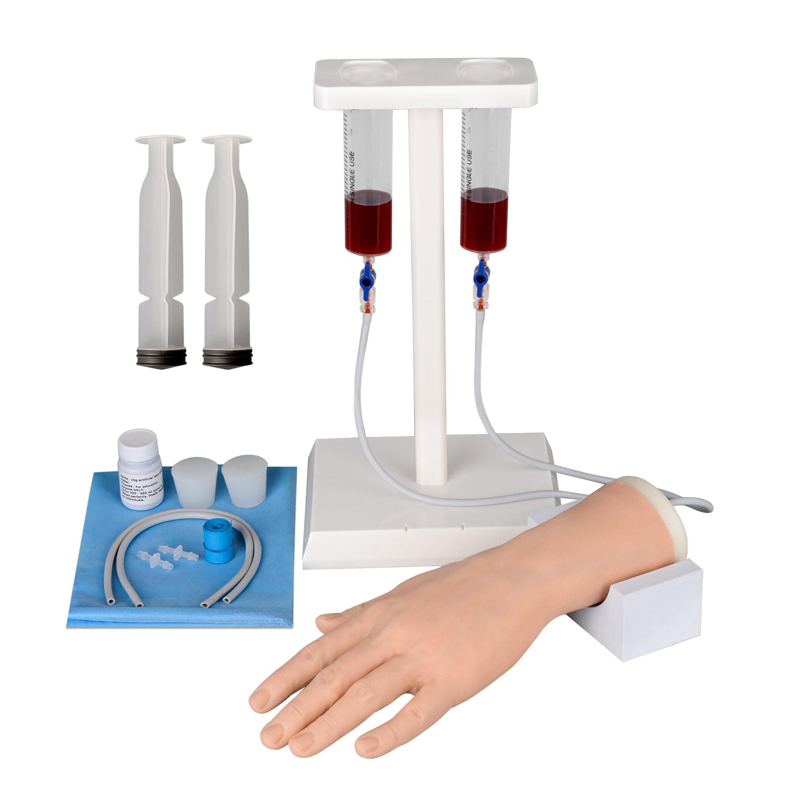 Venipuncture Practice Kit for Infusion Exercises, IV Practice Kit for Nursing Students and Other Medical Professionals, IV Practice Hand with Latex-Free Veins