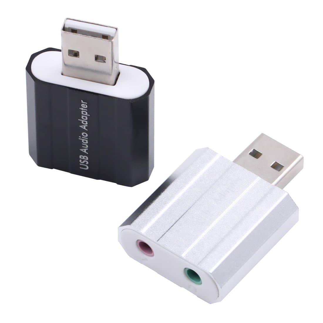 Yukeemi USB Audio Adapter 2pack 3.5mm Stereo Headphone/Speak and Mono Microphone Jacks C-Media HS-100 chip Plug-N-Play for Windows,Mac and Linux