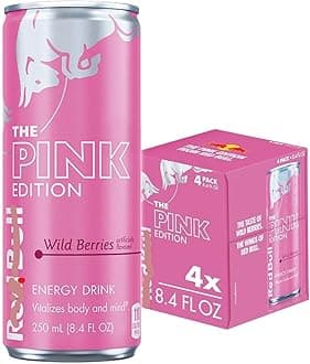 Re~dBull Pink Edition Wild Berries Energy Drink, 8.4 fl oz (Pack of 4) – 80mg Caffeine, Taurine & B Vitamins