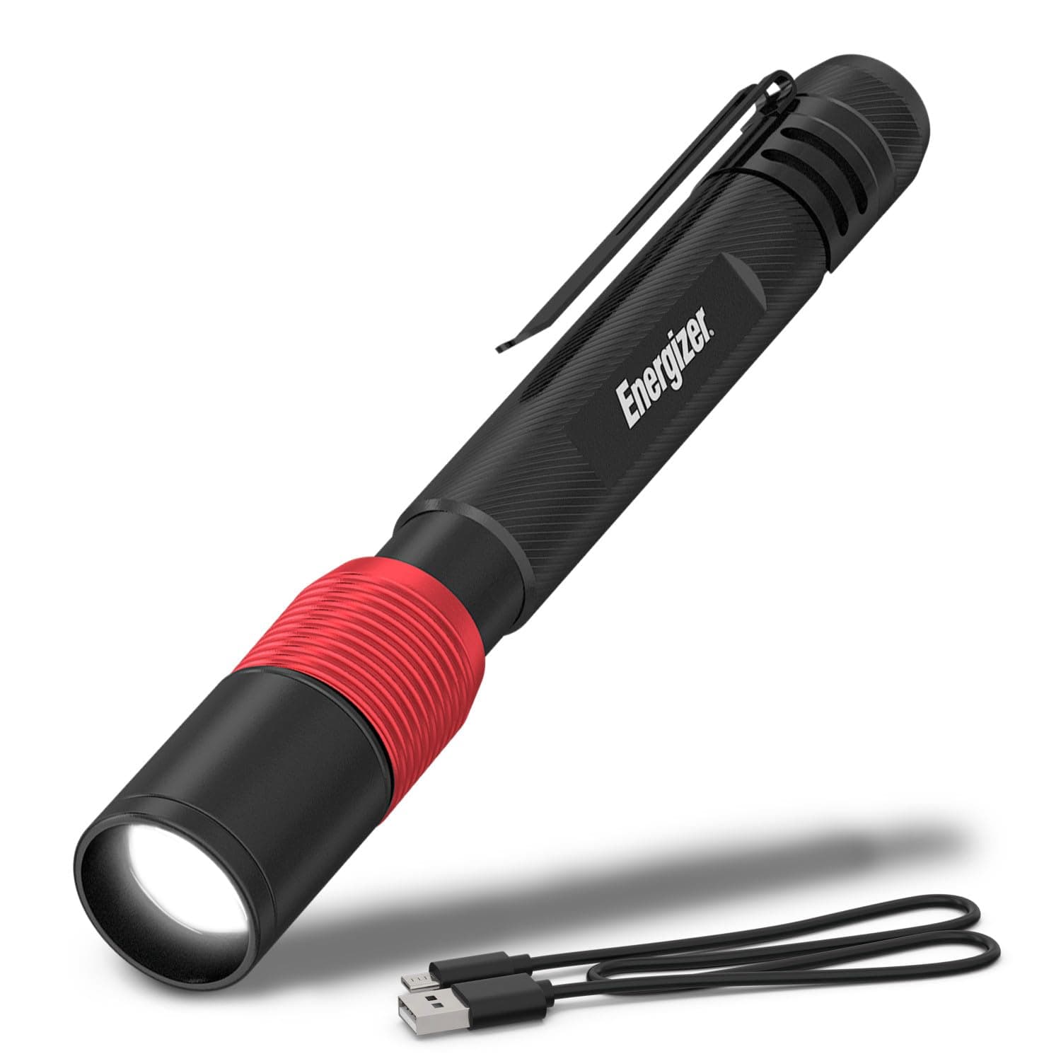 Energizer X400 Rechargeable Pen Light, Water Resistant LED Mini Flashlight, Bright 400 Lumens LED Work Light for Mechanic Tools (USB Cable Included)