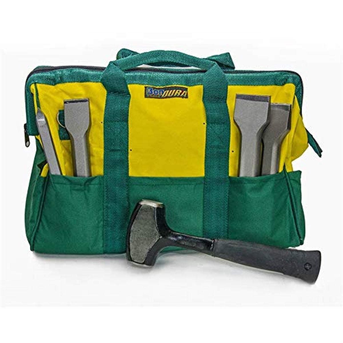 Bon 11-906 Complete Stone Mason Carbide Chisel Set in Tool Bag