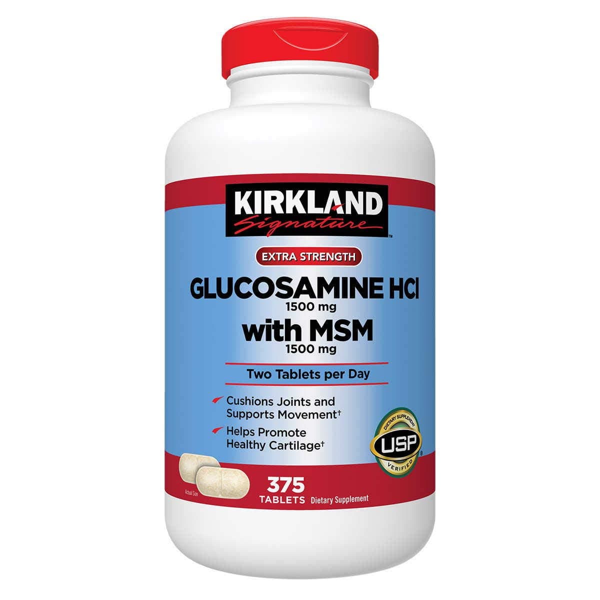 Signature Glucosamine with MSM, 375 Tablets (4 Pack)