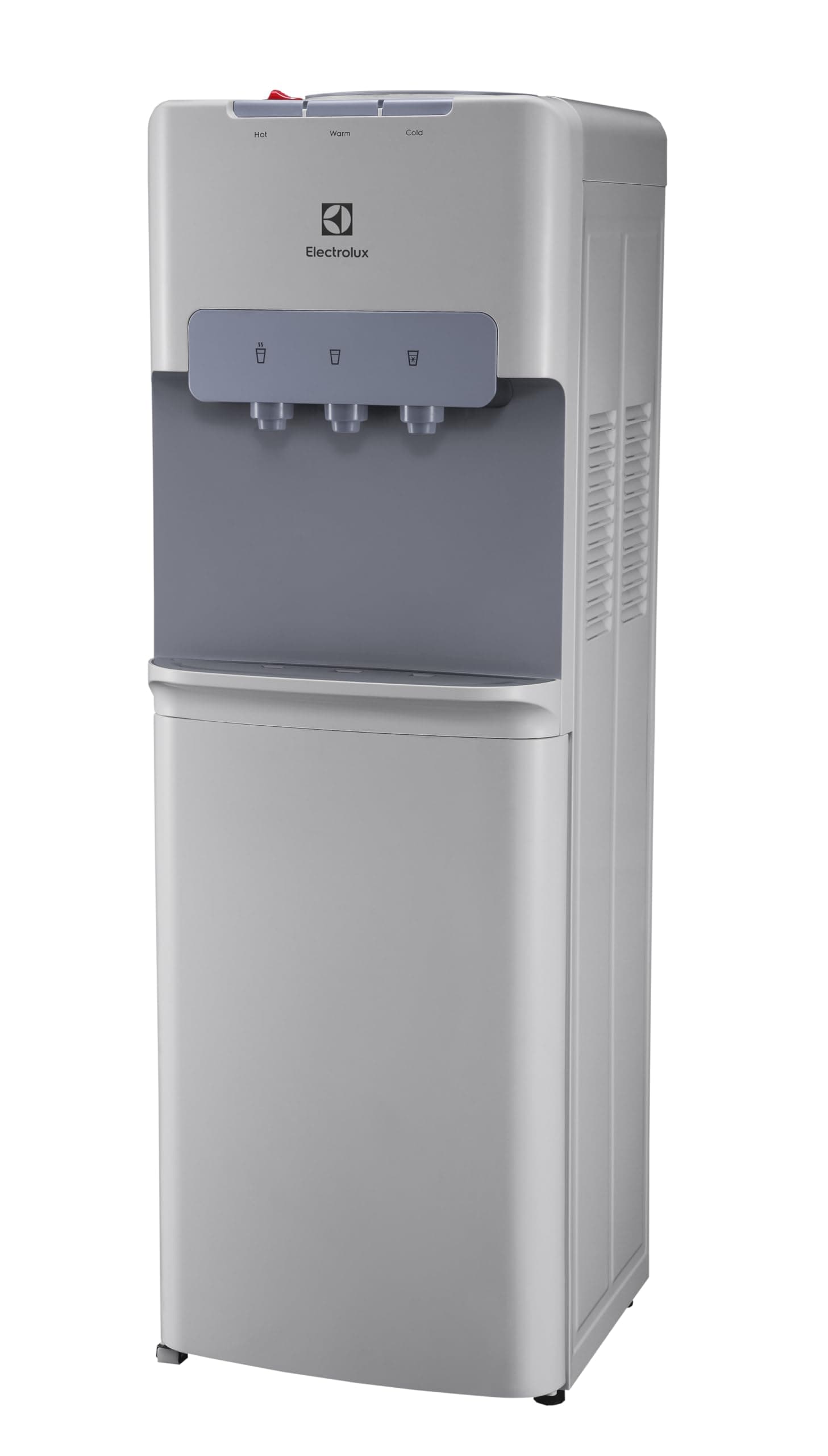 – Electrolux Water Dispenser, Top Loading, 3-taps Equipped with Hot Cold and Ambient Temperature, Floor Standing, LED Indicator, Child Safety Lock for Faucet, Best for Home & Office, Silver-EQACF1SXSG