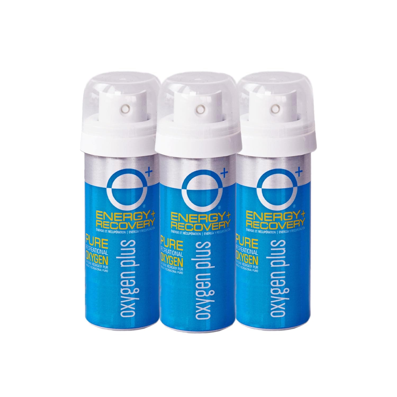 Oxygen Plus – O+ Mini 3 Pack | Portable Oxygen Can | Filled with 99.5% Pure O2 | Natural Wellness Supplement to Boost Energy & Recovery | 5+ Uses Per 1.55 Liter Cans