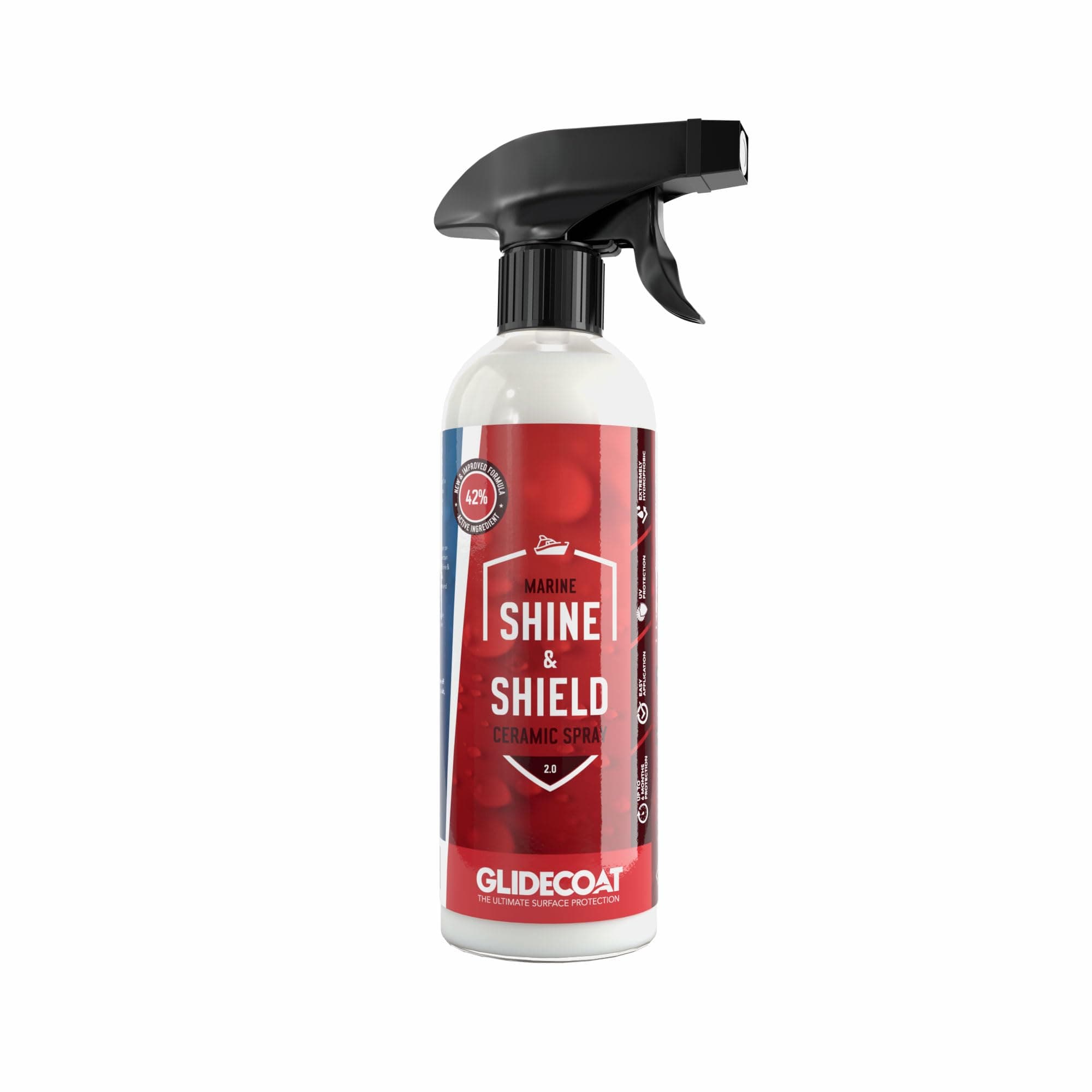 Glidecoat Marine Shine & Shield | 42% Ceramic Spray | Better than Boat Wax | Hydrophobic Spray with UV Protection | Marine Sealant Ceramic Spray | Sealant Boat Maintenance | 16oz
