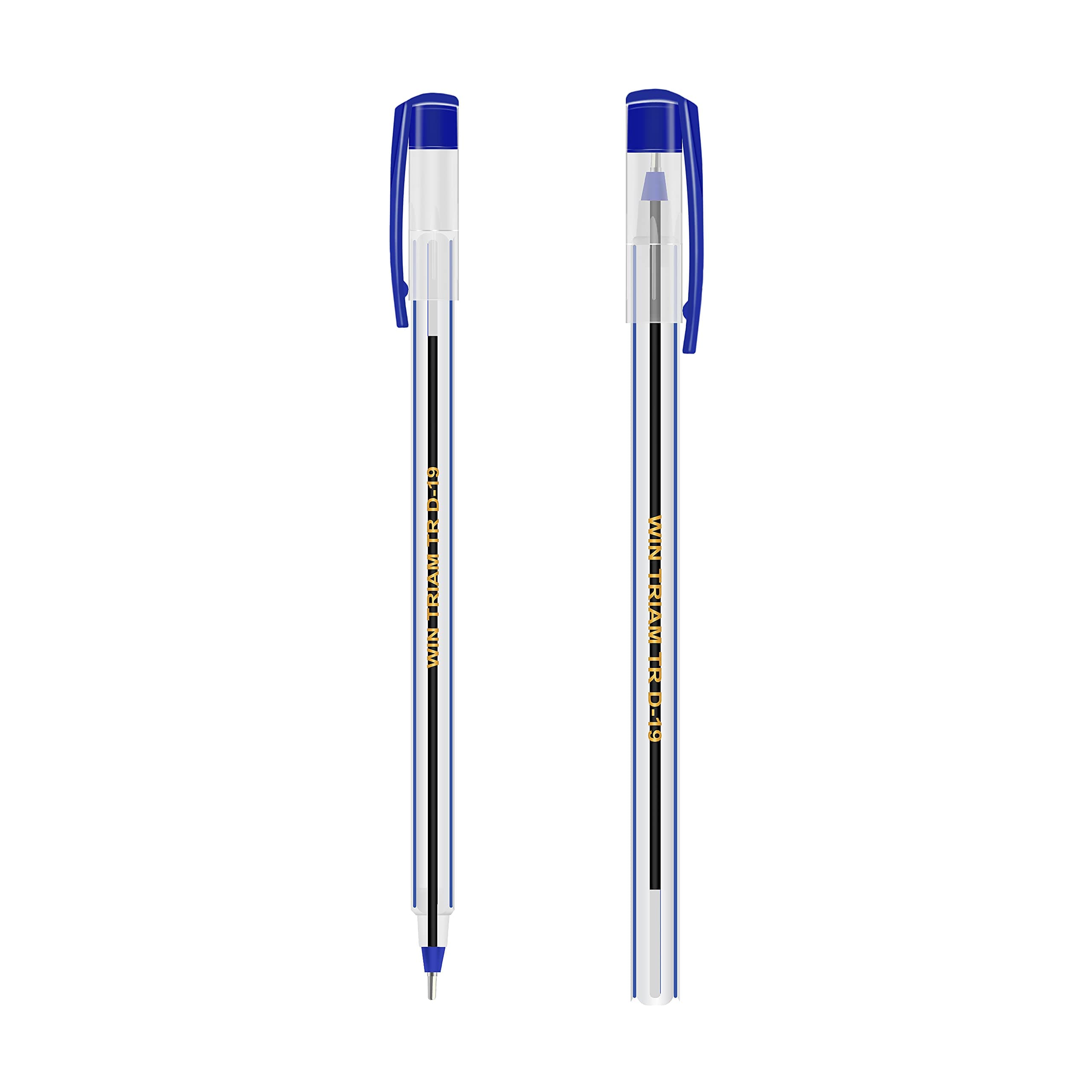 WIN Triam TR Ball Pen | 0.7 mm Tip Size | Firm Grip For Comfortable Writing | Elegant, Lightweight Body Design | Use & Throw Ball Pen | For One Time Use | Blue Ink, Set Of 20 Ball Pen X Pack Of 2