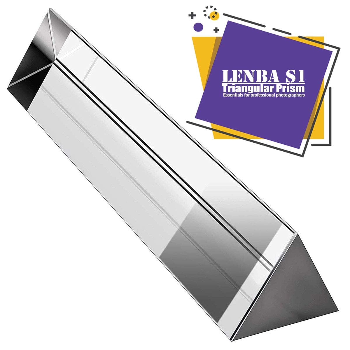 Emopeak Triangular Photography Prism - 6" Premium Optical Glass 150mm - Rainbow Maker Reflection Filter Light Flare for Film Photo Camera Accessory