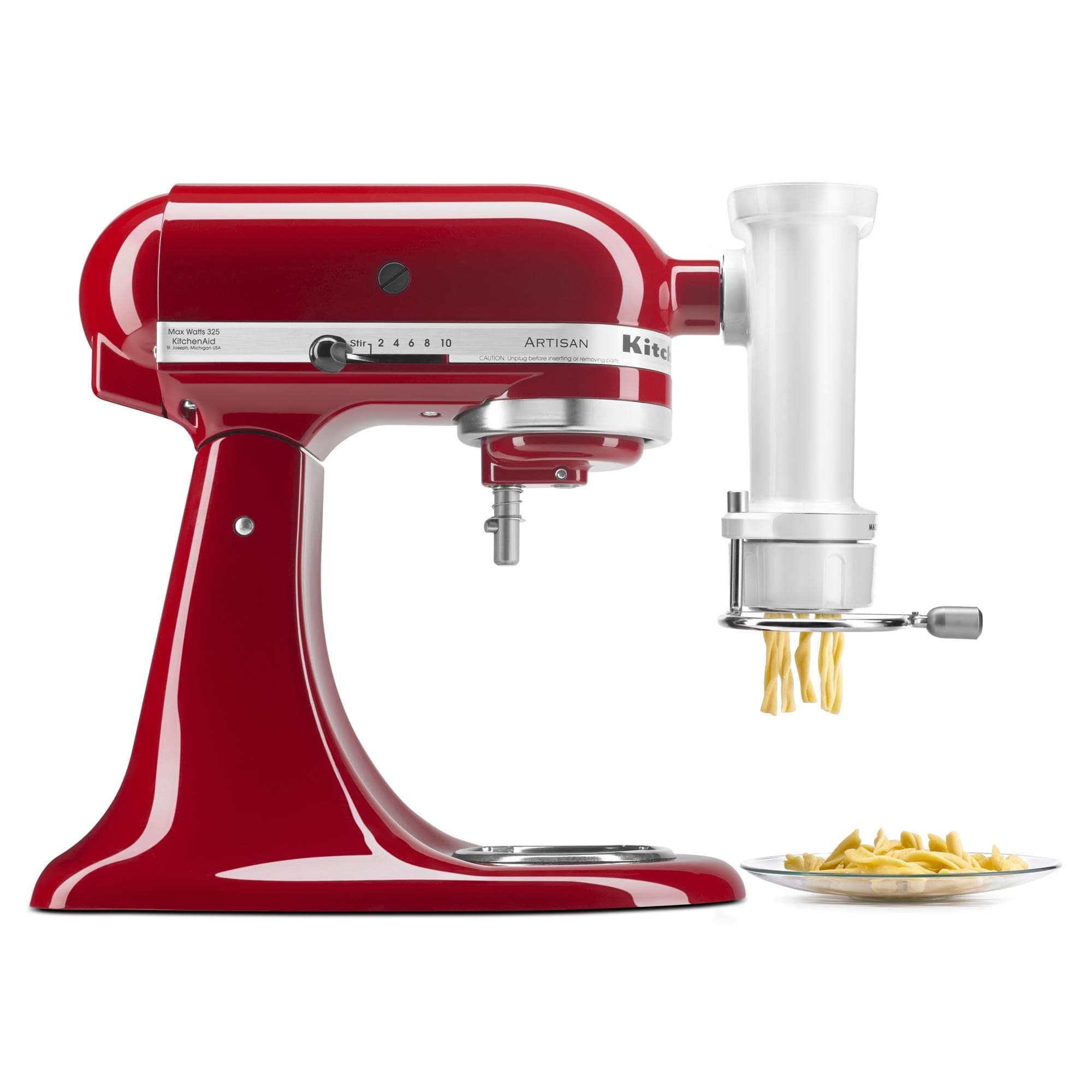 KSMPEXTA Gourmet Pasta Press Attachment with 6 Interchangeable Pasta Plates, White