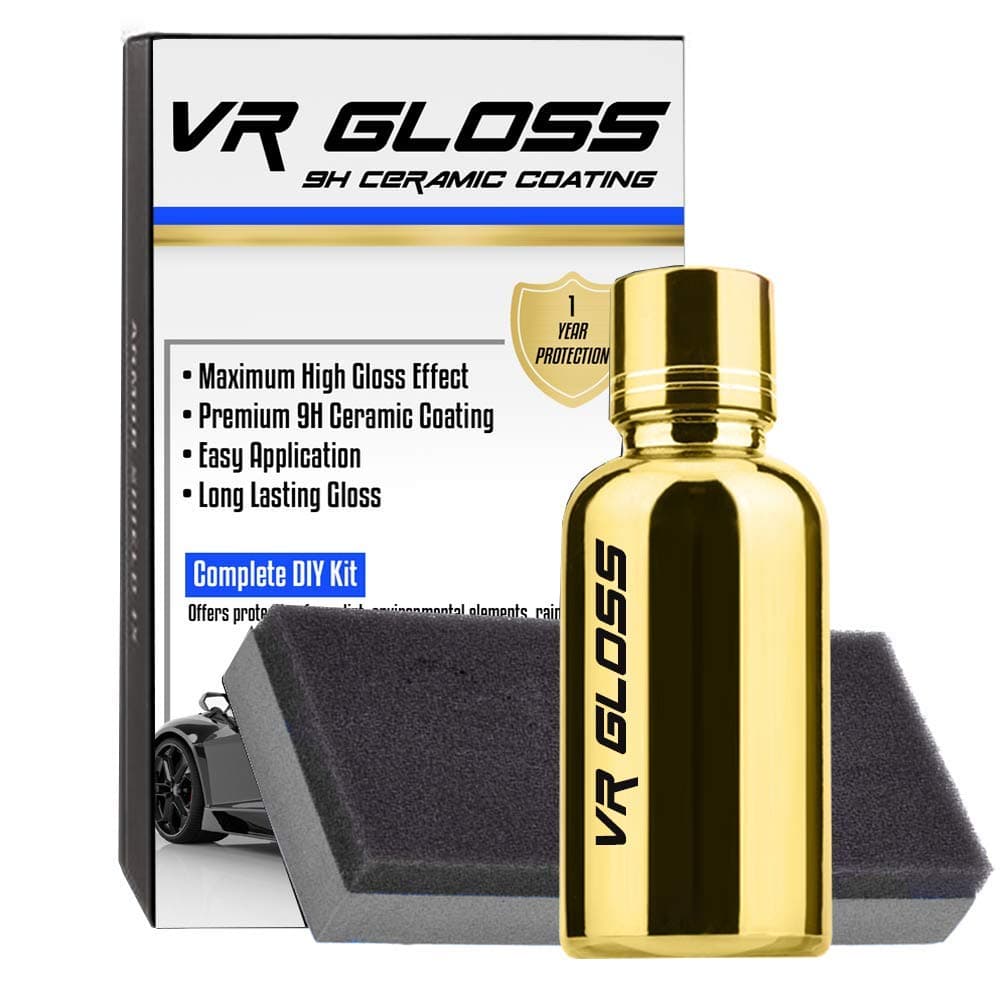 Professional Grade Nano 9H Ceramic Coating - High Gloss DIY Ceramic Coating Kit That Protects from Rain, UV, Dirt, Dust with High Gloss Shine