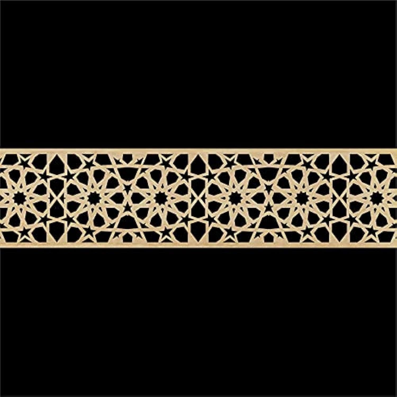 Haoser Corved Panel Geometric Wooden Panel, MDF Jali for Wall Decoration for Your Amazing Home (H-BP3-WDPNL-6_Beige_10x74CM)
