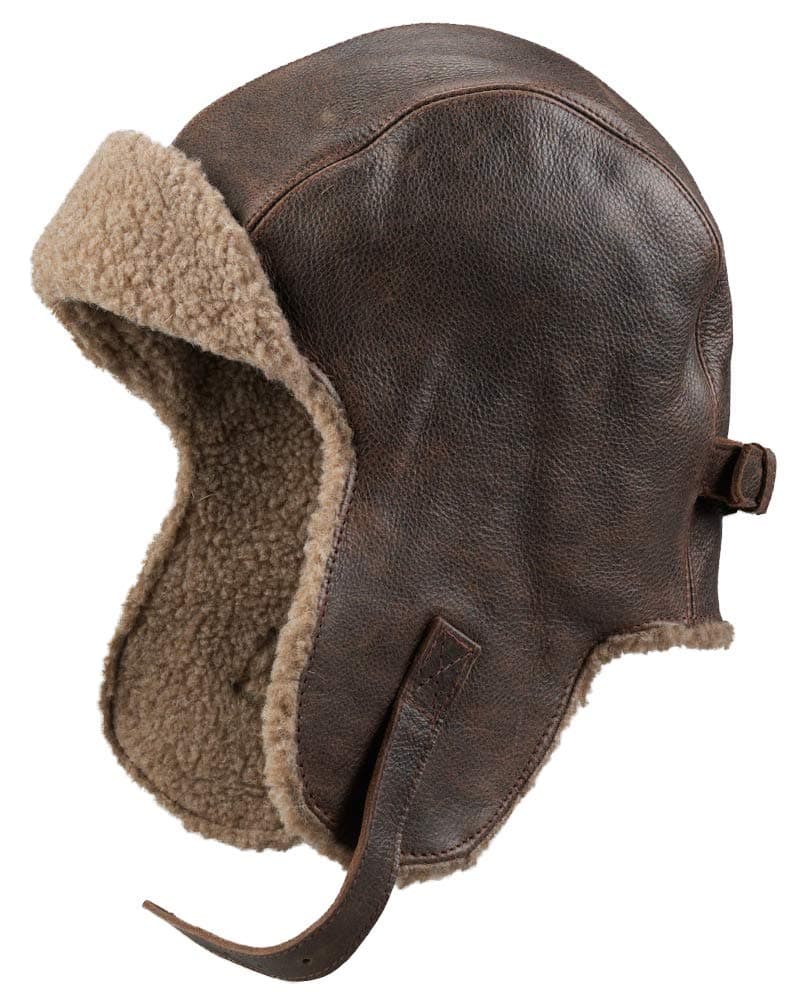 frr Vintage Distressed Leather Pilot Hat