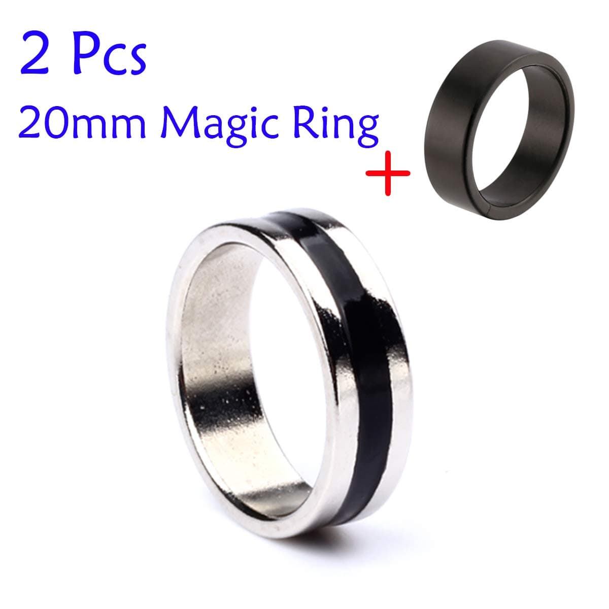 WSNMING 2 Pcs/Set Magic Magnetic PK Ring Magnet Coin Magic Tricks Finger Decoration Professional Magician Ring Magic Props Tools