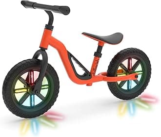 Lightweight Kids' Balance Bike | Moulded, Adjustable Seat & Handlebar Bicycle with Puncture-Proof Wheels & a Carry Handle | Custom Ride Bikes for Toddlers Age 18 Months to 4 Years