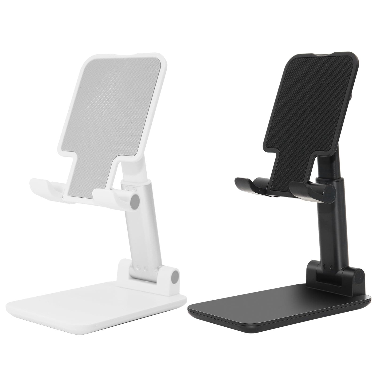2 Pack Cell Phone Stand, Fully Adjustable Angle Height Phone Stand for Desktop, Foldable Phone Holder Compatible with All Phones 15 14 13 12 11 (Black and White)