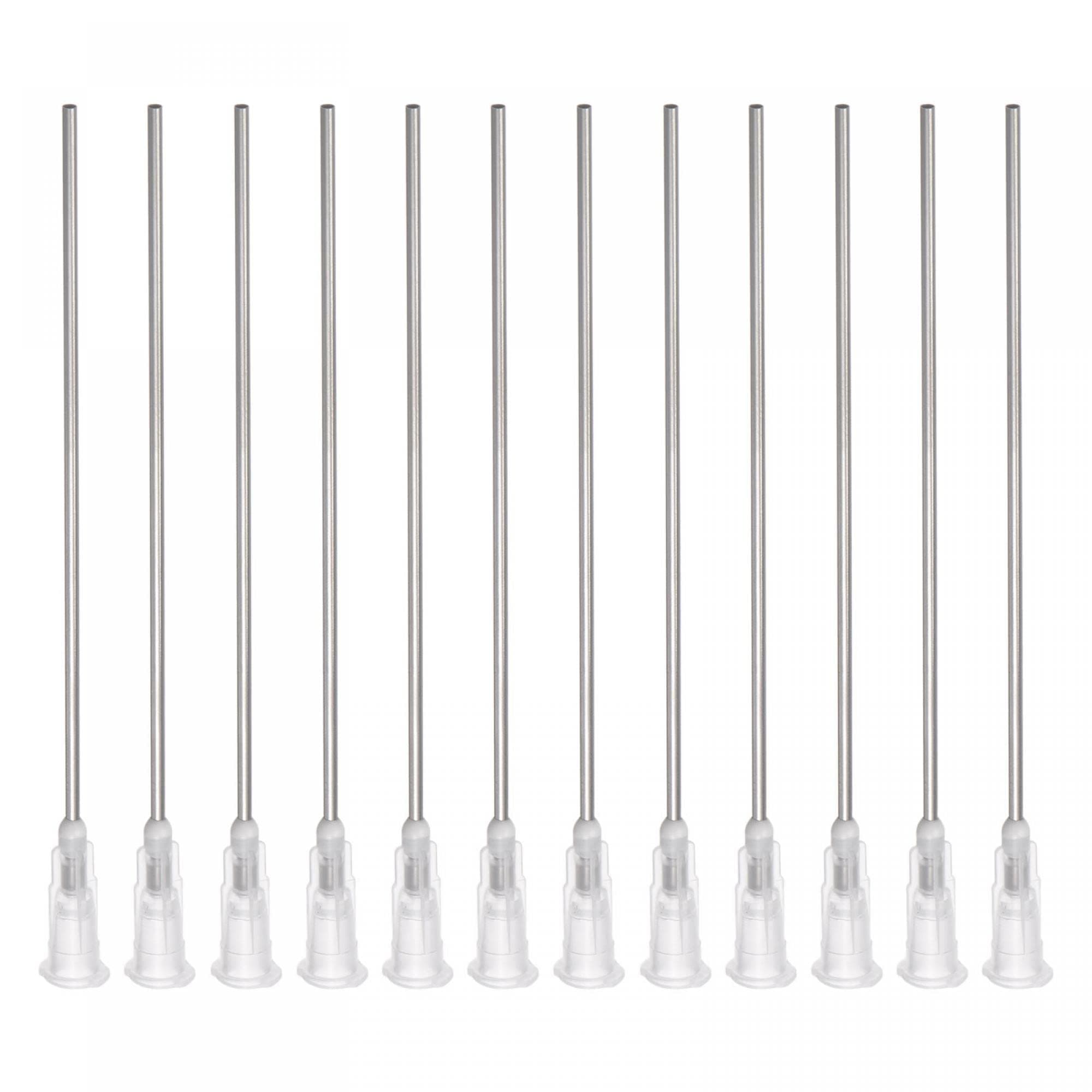 Industrial Blunt Tip Dispensing Needle with Luer Lock for Liquid Glue Gun, 16G 3-1/5", 20 Pcs (White)