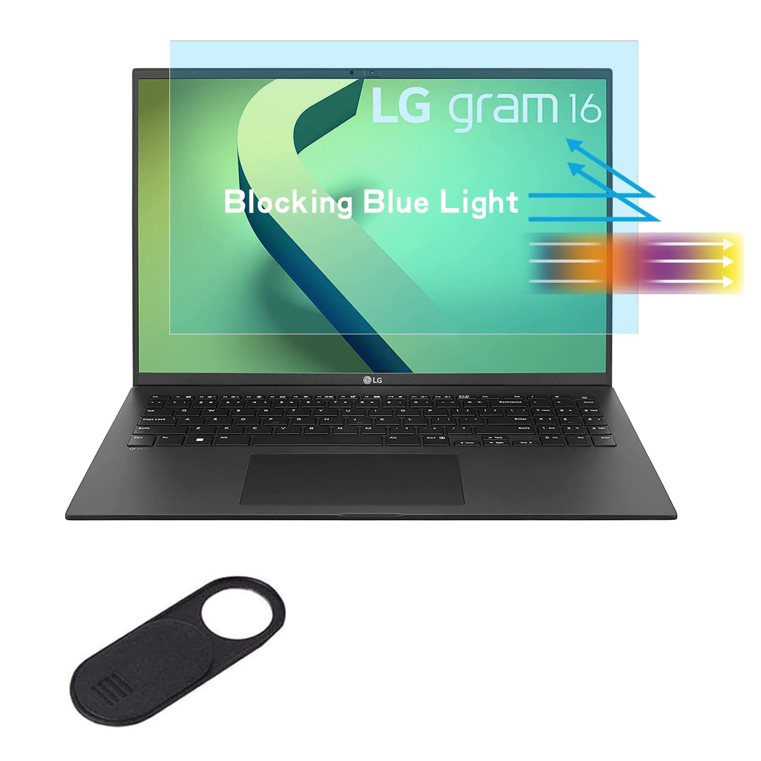 Anti Blue Light Screen Protector for LG Gram 16 Inch Laptop, LG Gram 16Z90P 16 Accessories Eyes Protection Filter Film Reduce Eyes Strain and Fingerprint