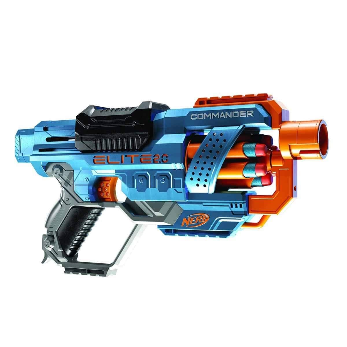 Nerf Elite 2.0 Commander RD-6 Blaster Toy for 8+ Year Old Kids, Dart Launcher with 12 Nerf Elite Foam Darts and a 6-Dart Rotating Drum