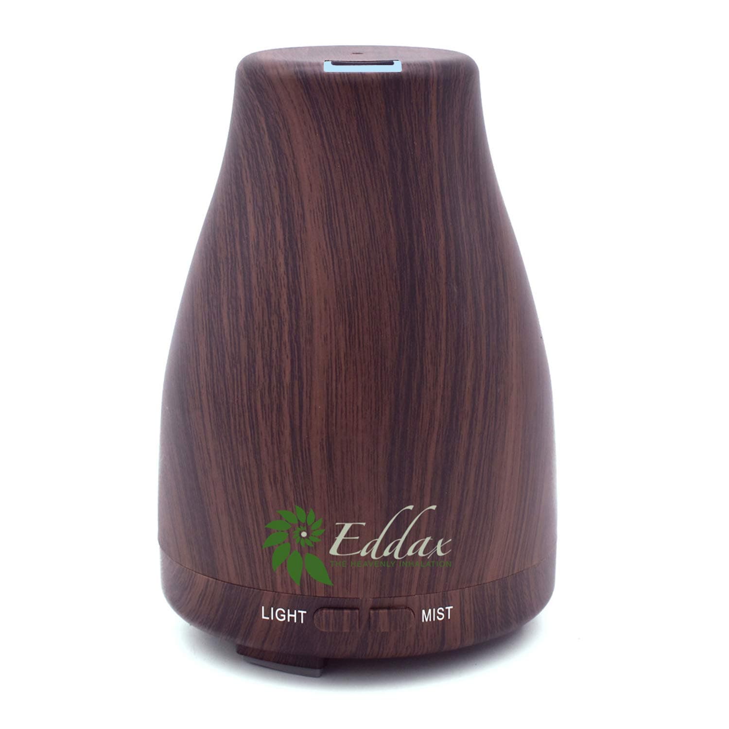 Eddax Aromatherapy Mist Diffuser - Essential Oils Aroma Humidifier, Auto Shut Off Function, 7 Colors LED Light, For Home, Yoga, Bedroom, Gym – Wood Color, for friends (Dark brown)