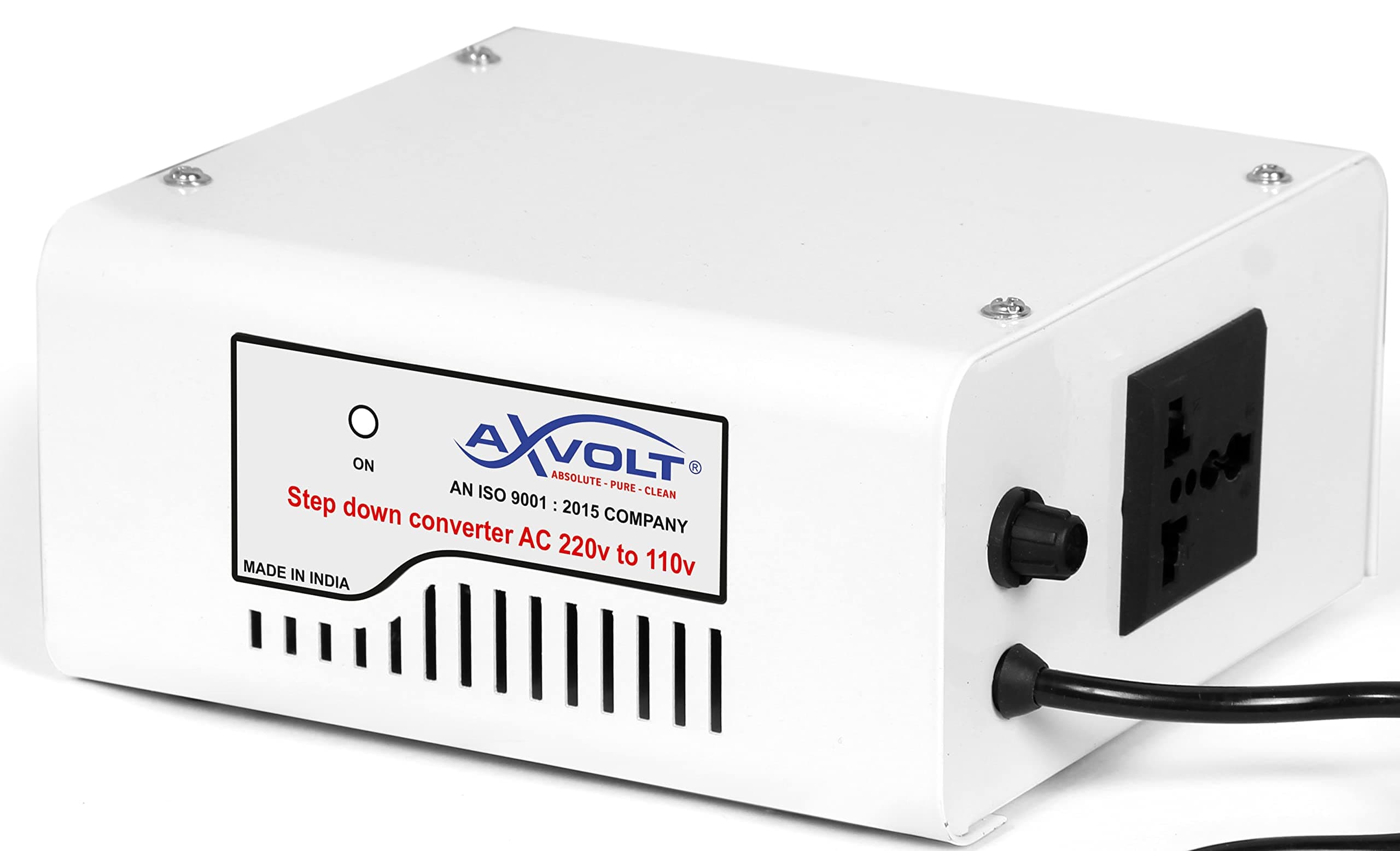 Axvolt 220V to 110V Copper Step Down Transformer Voltage Converter | 300W Transformer for US Appliances in India | Compact Travel-Friendly | White Color