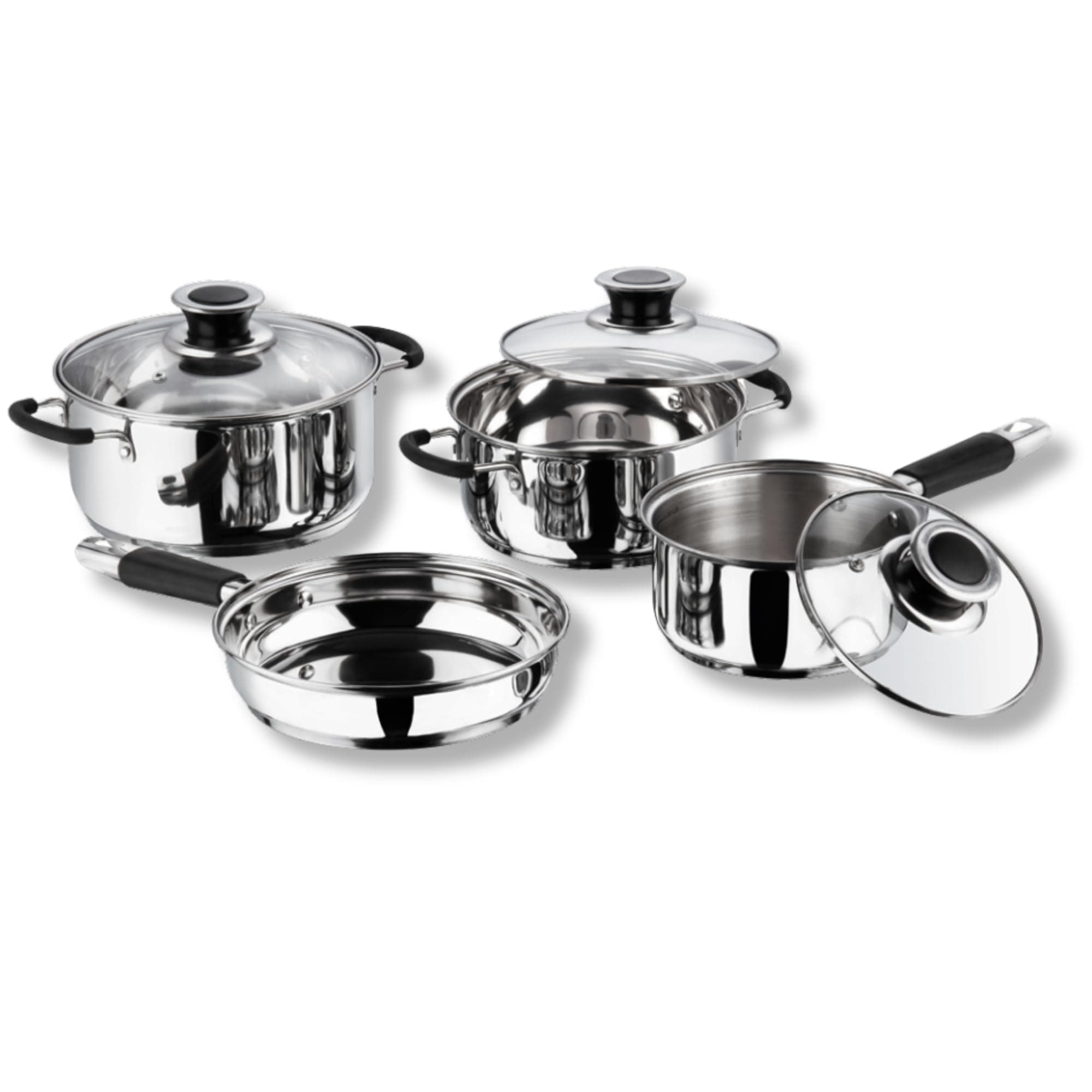 Stainless Steel Induction Friendly Master Chef Cookware Set - 4 Pcs, Silver