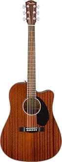 CD-60SCE All-Mahogany Dreadnought Cutaway Acoustic Electric Guitar, with 2-Year Warranty, Fishman Pickup and Preamp System, Natural