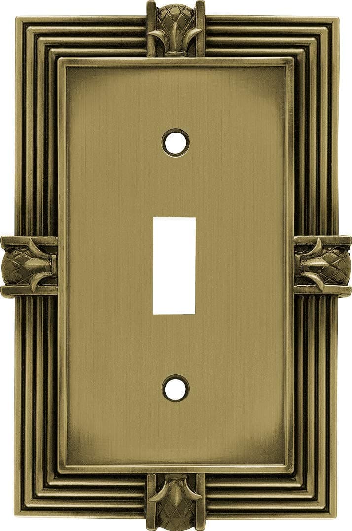 Franklin Brass64474 Pineapple Single Toggle Switch Wall Plate/Switch Plate/Cover, Tumbled Antique Brass