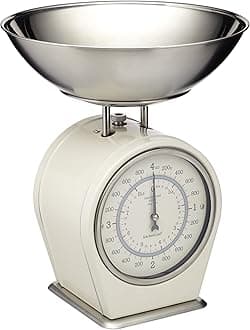 KitchenCraft Living Nostalgia Mechanical Kitchen Scales, 4 kg (8 lbs) - Antique Cream