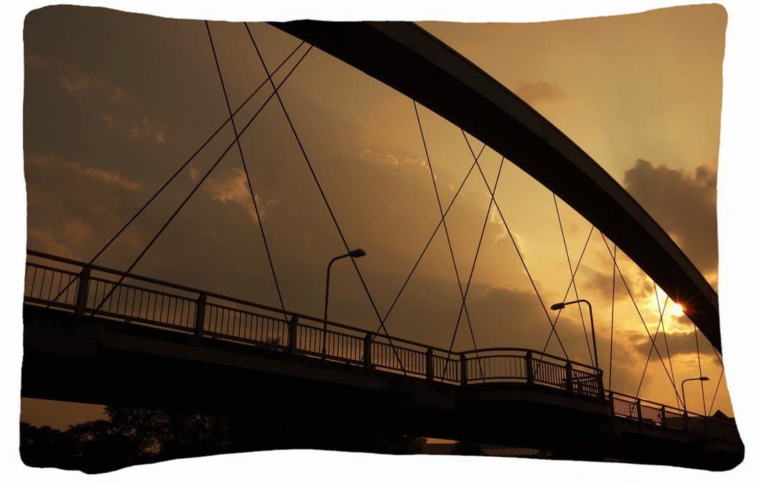 Microfiber Peach Standard Soft And Silky Decorative Pillow Case (20 26 Inch) - Nature Sunrise Sunset Green Sunset Mountains Ocean Landscapes Nature Trees Fog Bridges Sunlight Lakesr Photography Blue Skies Cloud