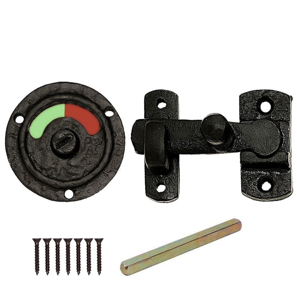Black Antique Bathroom Door Indicator Lock Bolt
