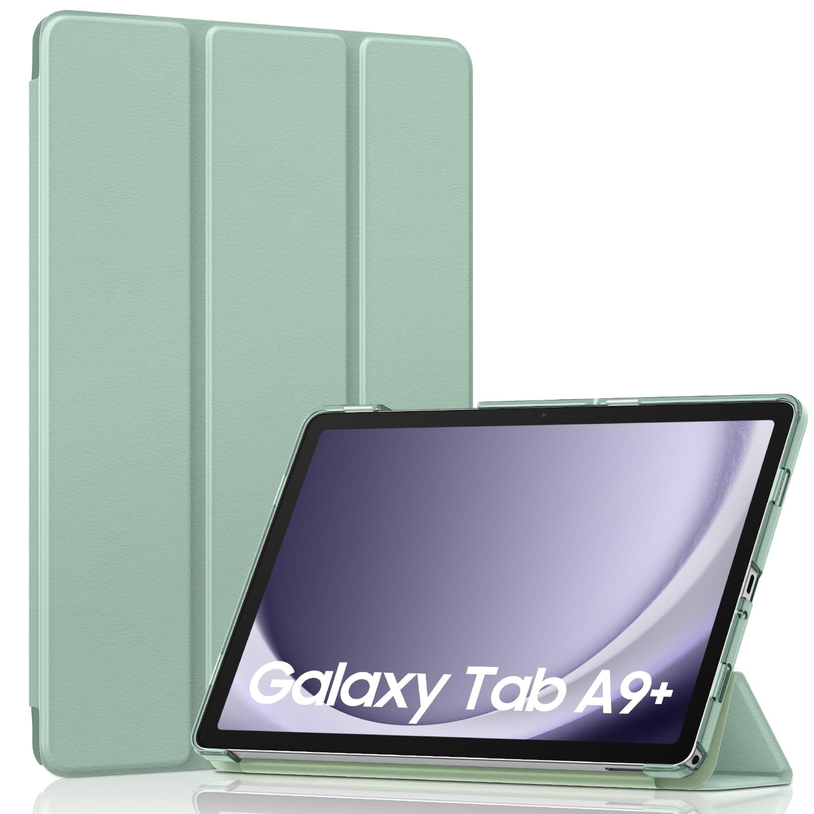 MoKo Case for Galaxy Tab A9+/A9 Plus 11 inch 2023, Slim Stand Protective Smart Cover with Hard PC Translucent Back Shell for Tab A9 Plus Tablet (SM-X210/X216/X218), Auto Wake/Sleep, Agave Green