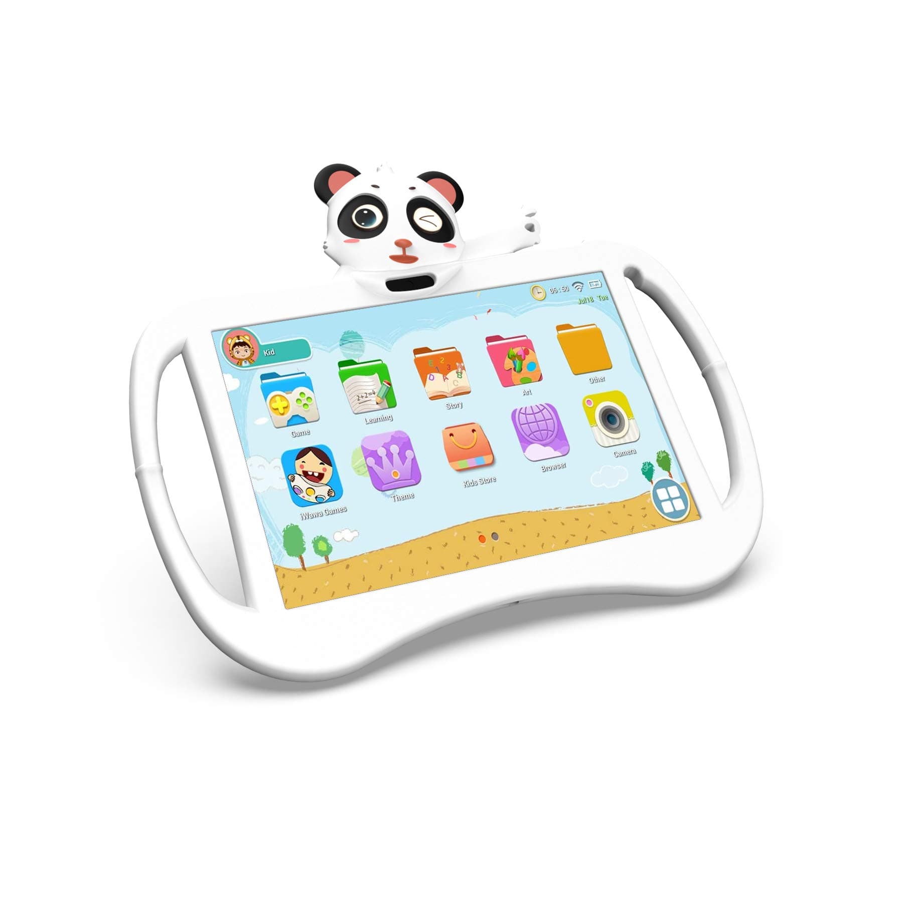 Lenosed E100, 10.1 Inch Kids Tablet, Quad Core, Dual Sim, Dual Camera, Android 8.1, 64GB, 4GB DDR3, 4G LTE, Wi-Fi (white)