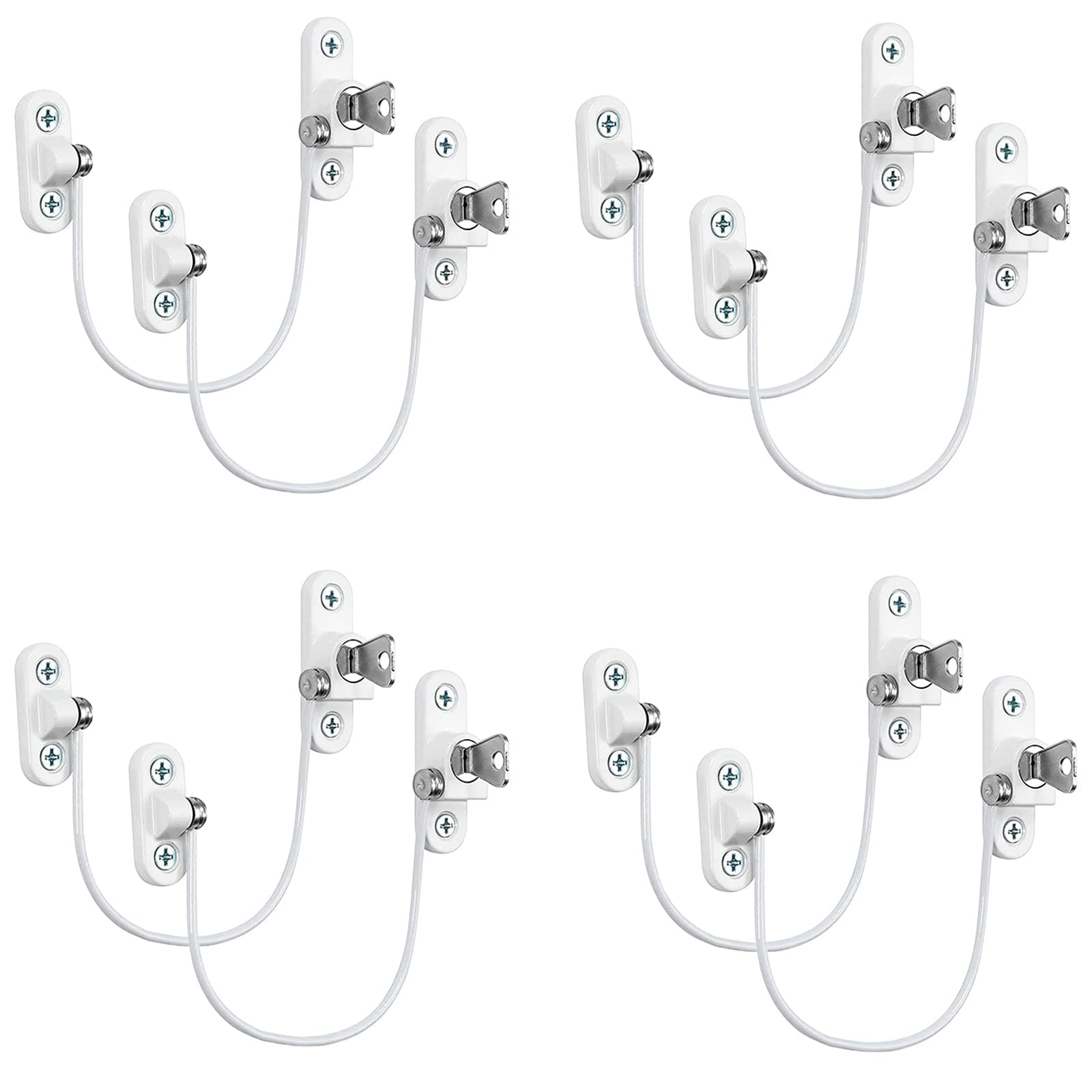 8 Pcs Window Restrictor Locks for Kids Window Restrictors UPVC Baby Security Window Locks with Screws Keys for Baby Child Children Safety, Window Locks Door Locks for Home Public School and Commercial