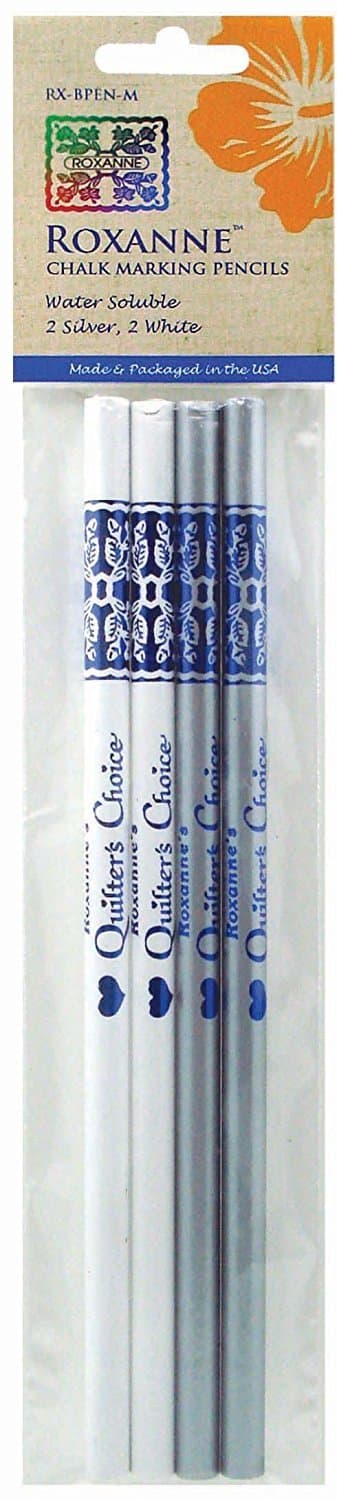 Water Soluble Chalk Marking Pencils 4/Pkg. White & Silver