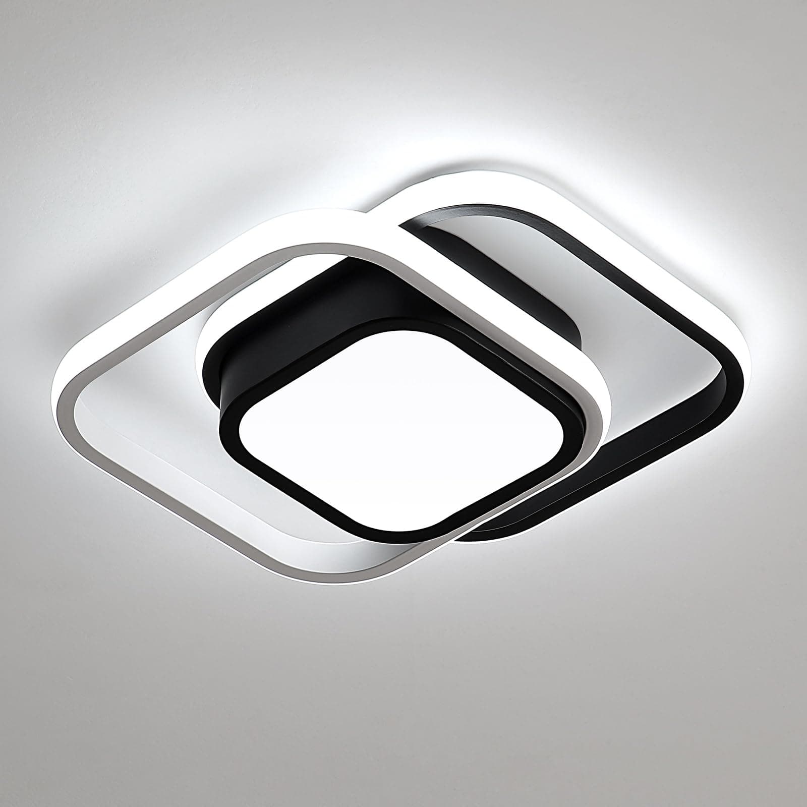 Comely Modern Ceiling Light, 32W LED, 2500LM 6000K Cool White, Black, L34 * W27 * H6cm/13.4 * 10.63 * 2.36 inches, Living Room