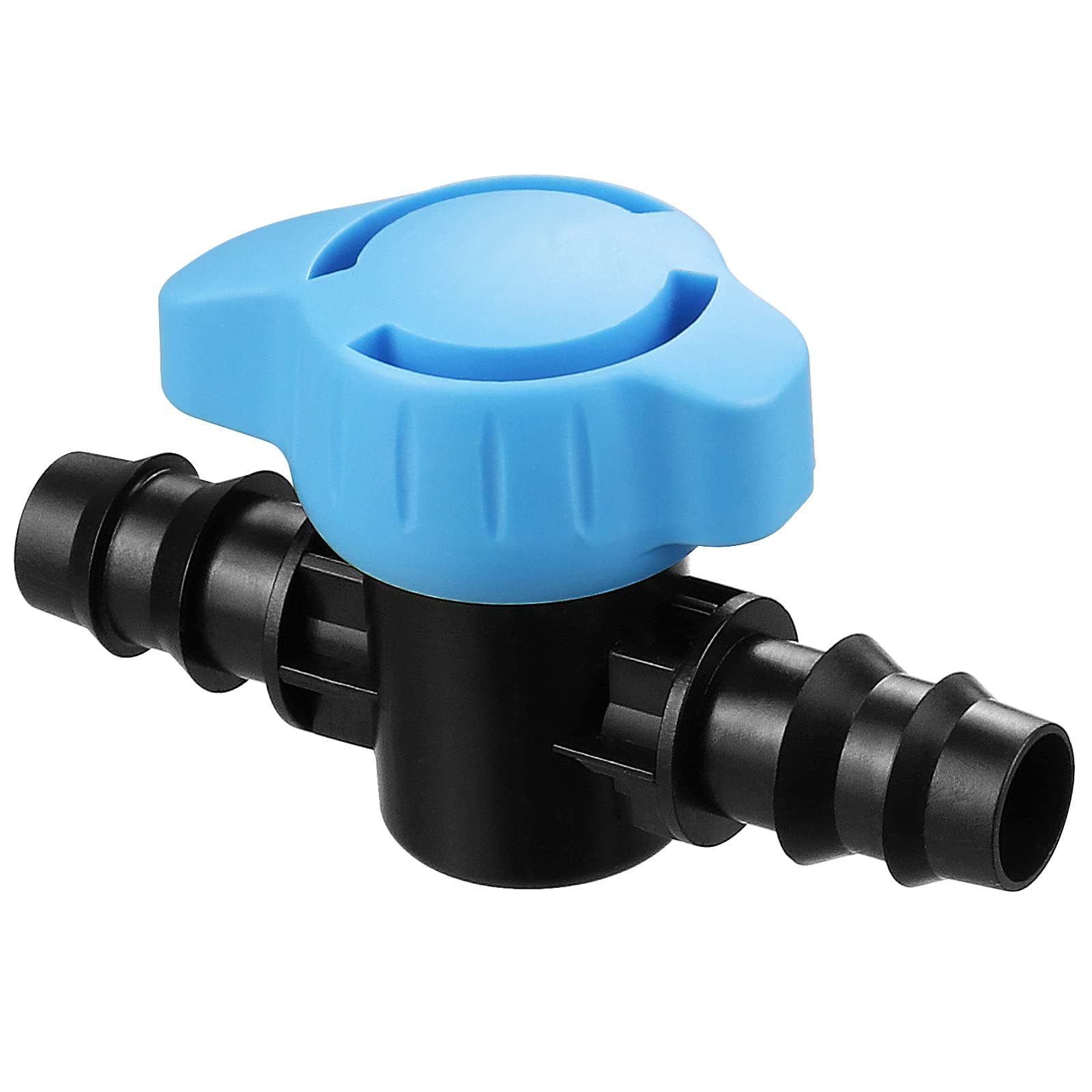 Gardrip 5 Pack 1/2 Inch Drip Irrigation Valve: 1/2 in. in-Line Shut Off Valves for 1/2 Inch Drip Irrigation Tubing (.570-.620" ID) Barbed Cut Off Switch Valve for Garden Irrigation System