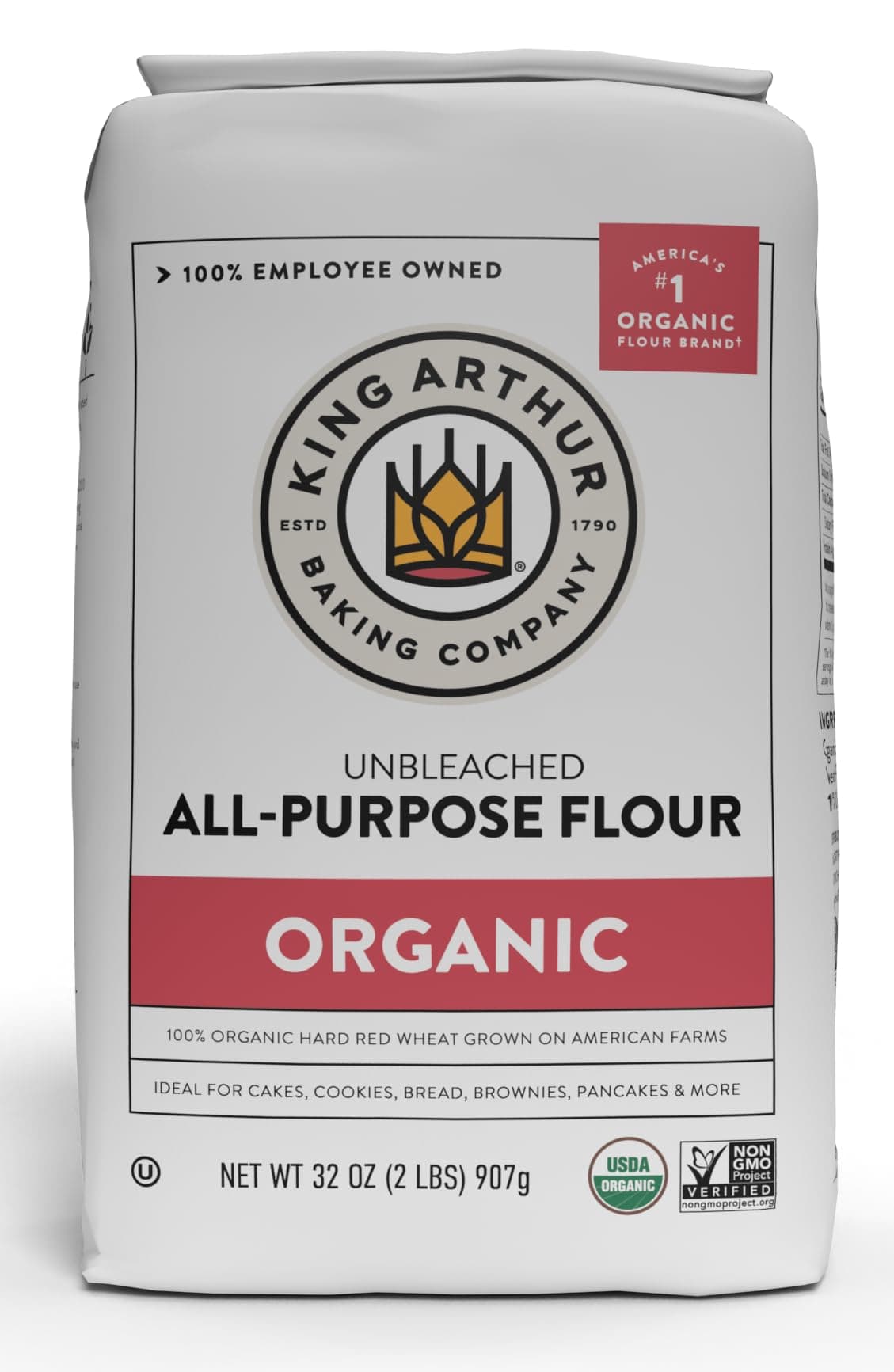 100% Organic All-Purpose Flour, Unbleached, 2 lb (Pack of 1) - Non-GMO Project Verified, No Preservatives