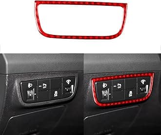 Headlight Switch Control LED Knob Cover Trim Premium Real Carbon Fiber Sticker Compatible with Hyundai Veloster 2012 2013 2014 2015 2016 2017 Red Accessories