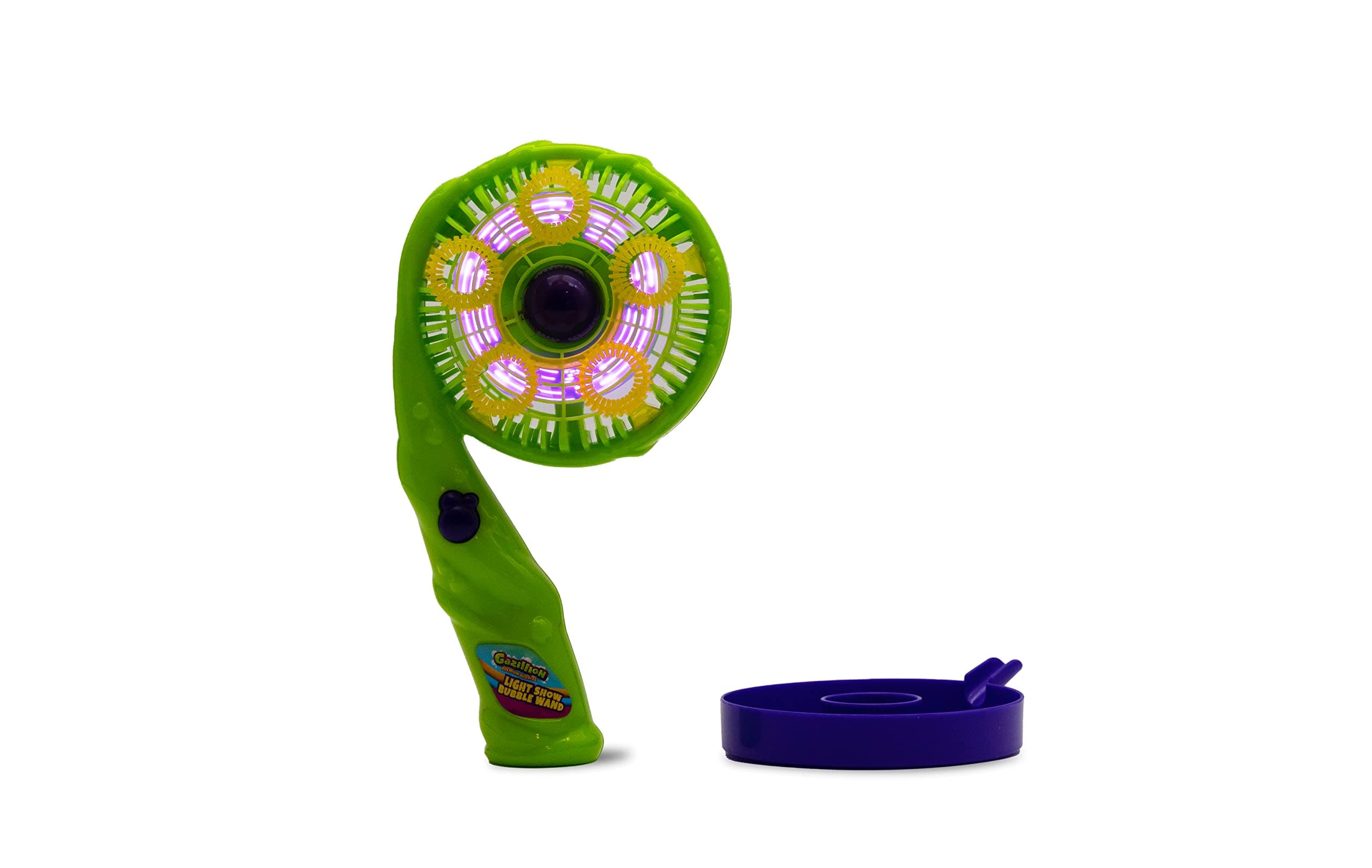 Gazillion Premium Light Show Bubble Wand I Blows Multiple Bubbles with 10 Light UP Effects I Perfect for Outdoor Parties Day or Night I Includes Non Toxic 4oz Bubble Solution I for Kids Aged 3+