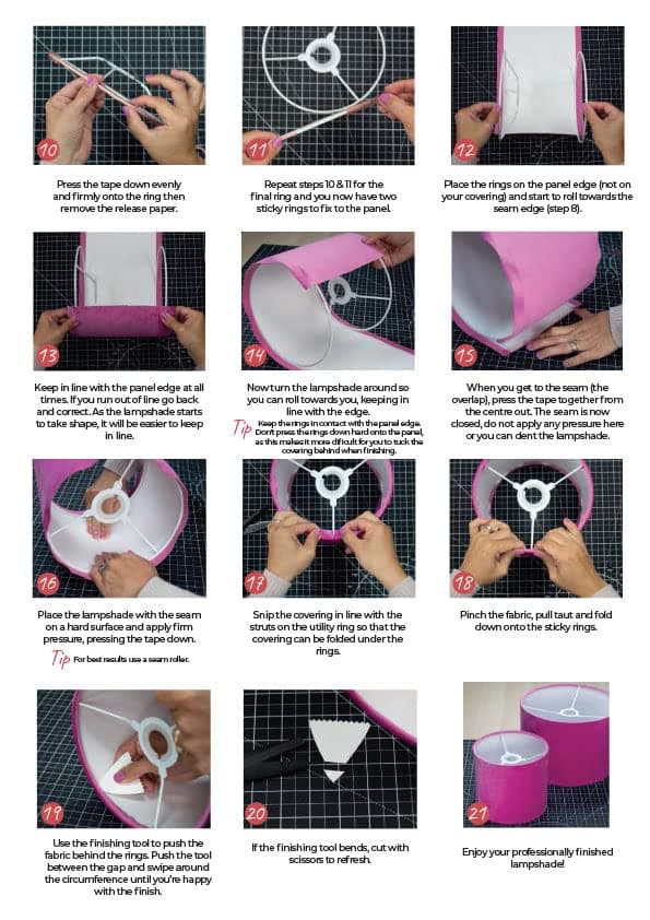 Needcraft 40cm Lampshade Making Kit use with Pendant Ceiling Lights and Table and Floor Lamp, Drum Circle Shape UK DIY use with Fabric, Textile, Wallpaper of Choice.