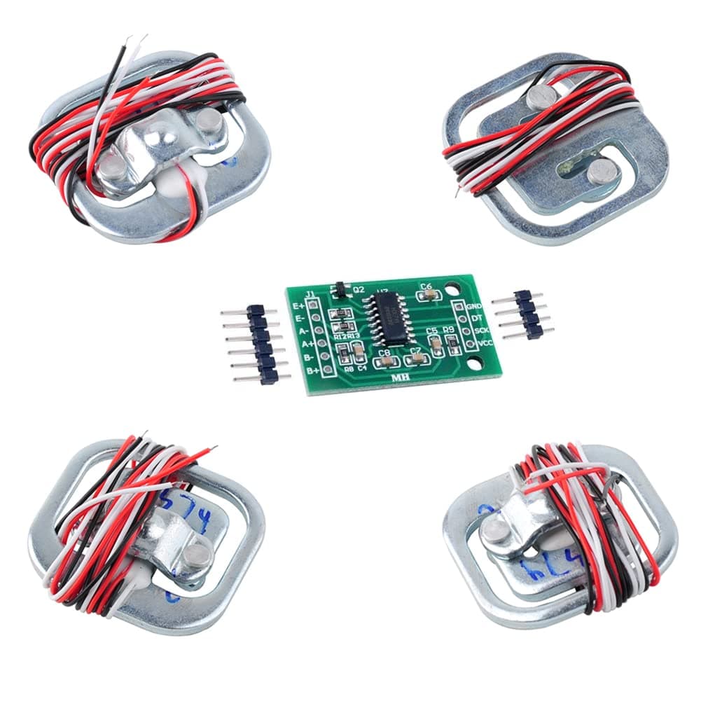 NEXTION 4pcs 50KG Load Cell Half-Bridge Human Body Scale Weight Weighting Sensor with 1pc HX711 AD Module Amplifier for Arduino WIshioT