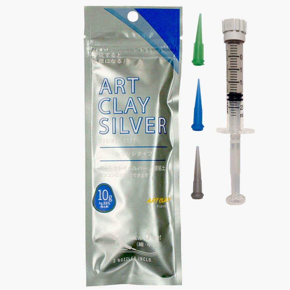 Art Clay Silver Syringe - 3 Tips - 10g - New Formula