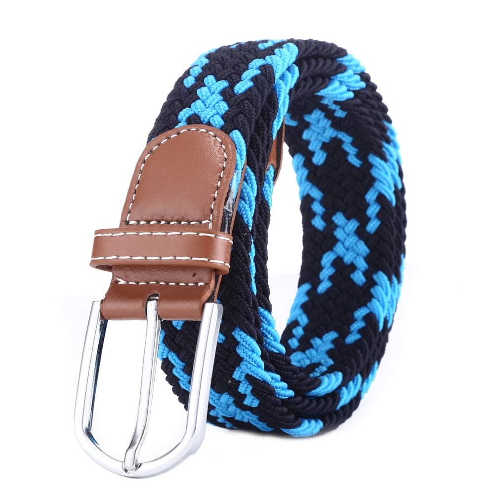 BOZEVONElastic Woven Belt - Multi-colours Elasticated Braided Stretch Fabric Belt For Men Women