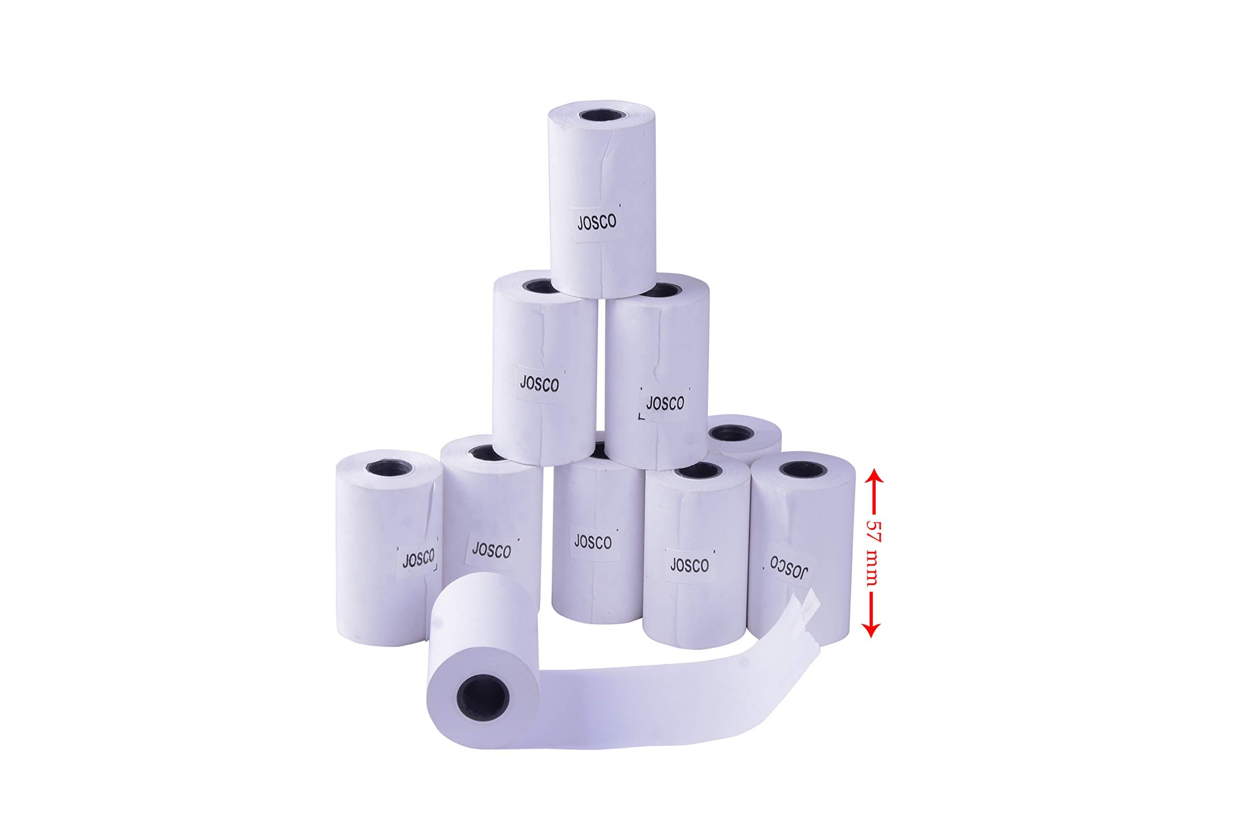 Thermal Paper Rolls 57mm (Width) X 15 Mtrs (Length), Pack Of 10 Rolls