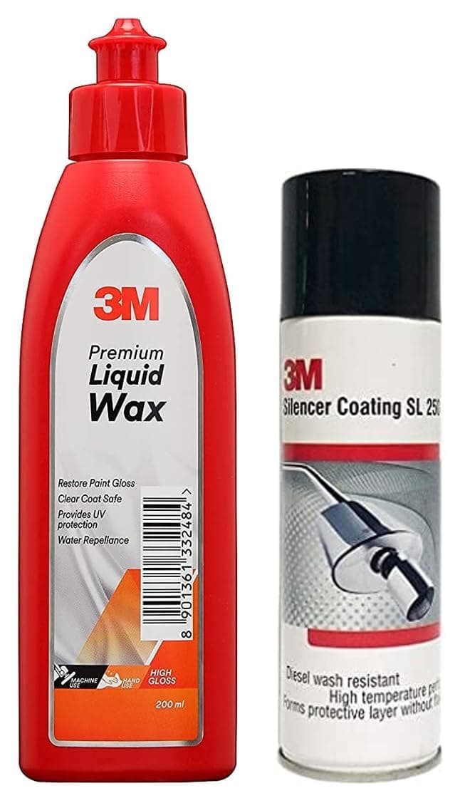 - Silencer Coating Spray for Car and Bikes 250 Ml(Silver) & Auto Specialty Liquid Wax (200Ml) | Restores Gloss On Car Paint | Water Repellent and Uv Protection