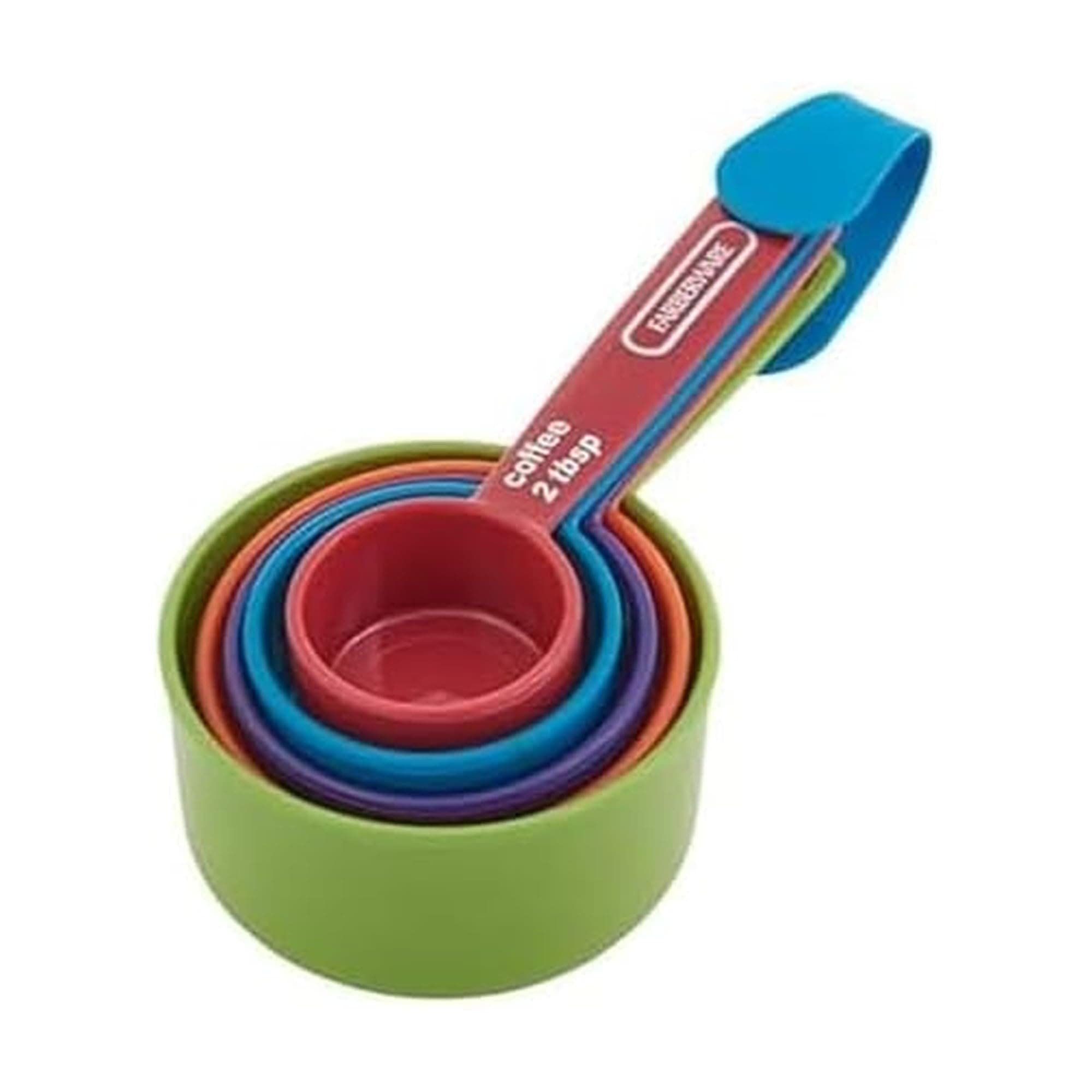 Farberware 5216439 Professional Plastic Measuring Cups with Coffee Spoon, Assorted