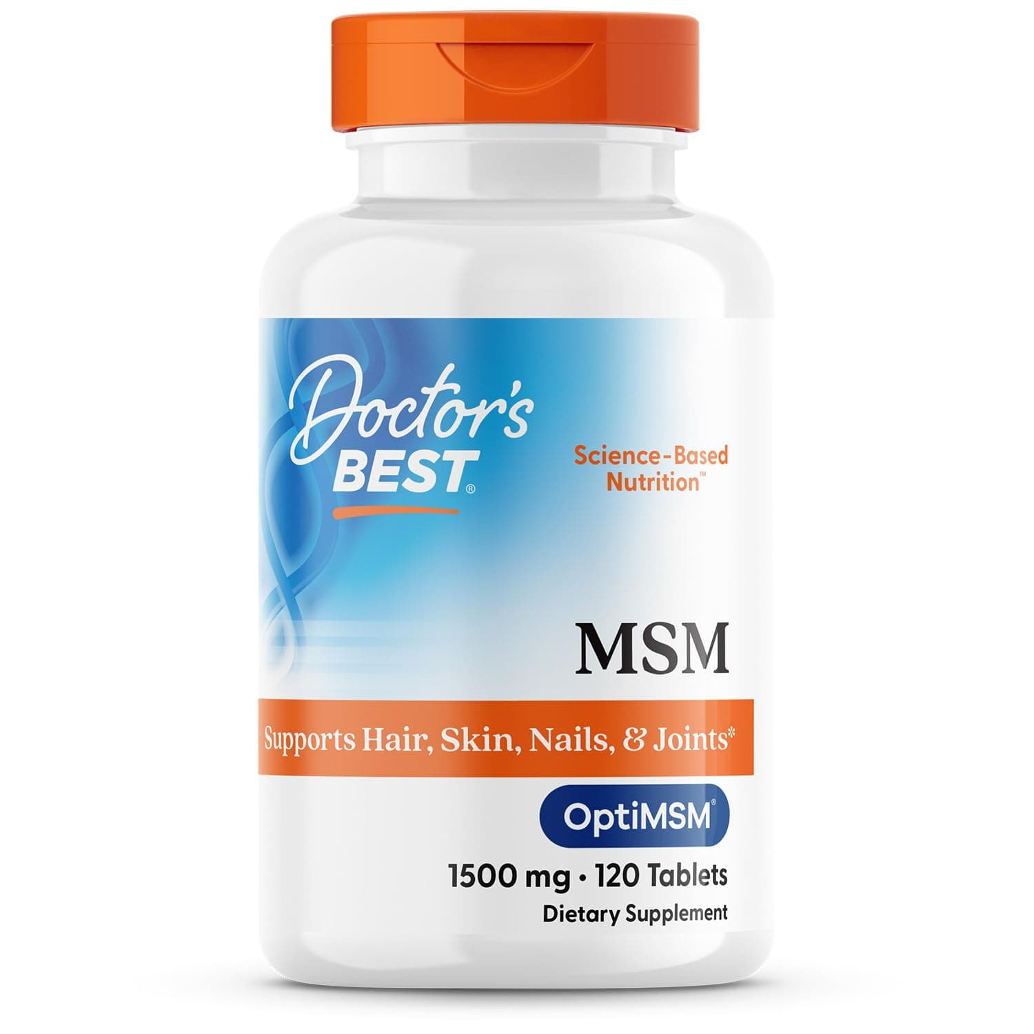 Doctor's Best, MSM with OptiMSM, 1,500 mg, 120 Tablets